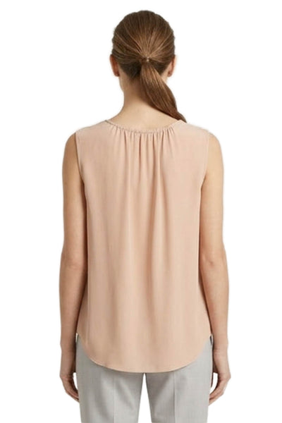 Theory Women Basic Silk V-Neck Sleeveless Blouse Pink Size L