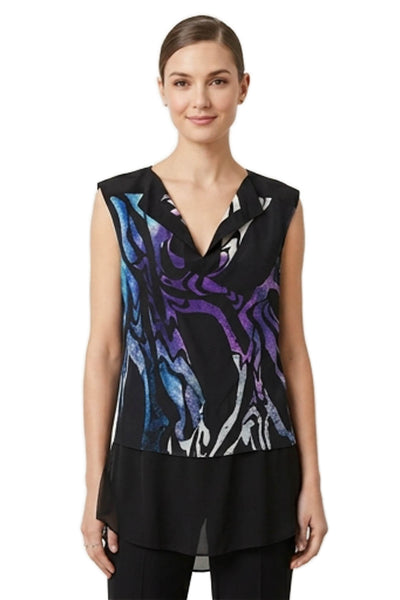 Proenza Schouler Women Multicolor Silk Cowl Neck Tunic Size 4