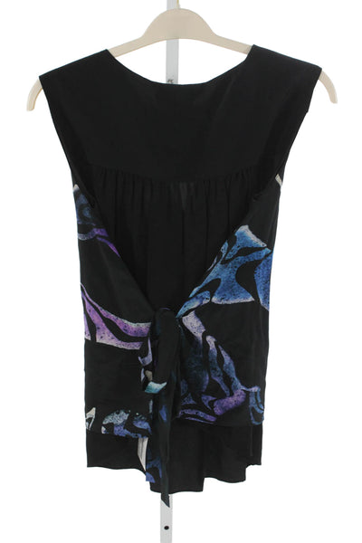 Proenza Schouler Women Multicolor Silk Cowl Neck Tunic Size 4