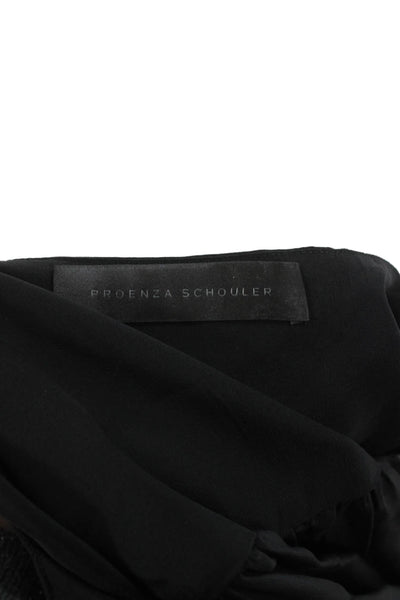 Proenza Schouler Women Multicolor Silk Cowl Neck Tunic Size 4