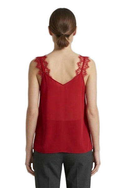 Cami NYC Womens Camisole Red Silk V Neck Sleeveless Size L