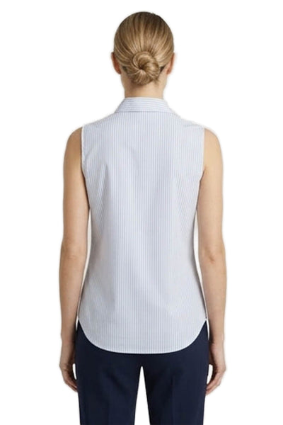 Equipment Femme Womens Collared Striped Cotton Sleeveless Blouse Size S