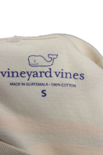 Vineyard Vines Mens White Cotton Graphic Crew Neck T-Shirt Short Sleeve Size S