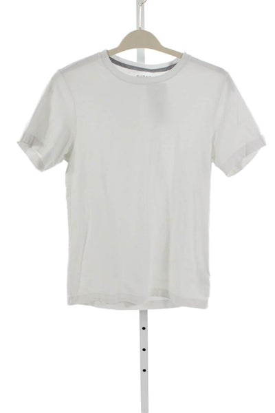 Rhone Women White Cotton Crew Neck Short Sleeve T-Shirt Size S