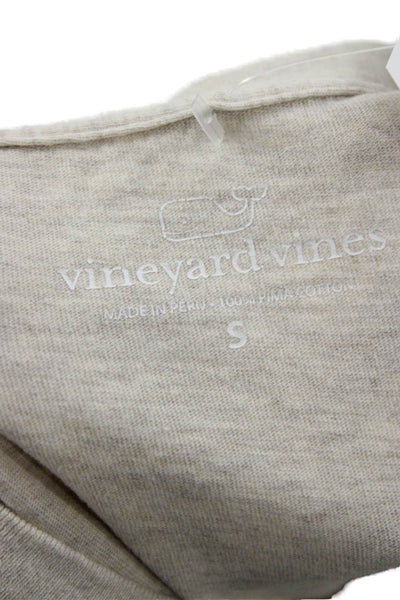 Vineyard Vines Women Basic T-Shirt Beige Pima Cotton Short Sleeve Size S