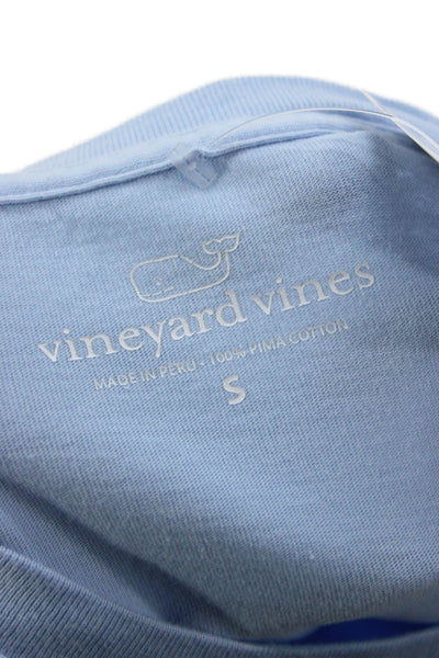 Vineyard Vines Men Blue Cotton Crew Neck Solid T-Shirt Size S