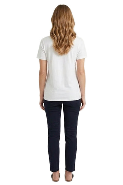Vineyard Vines Women White Cotton Graphic Crew Neck Short Sleeve Shirt Size S