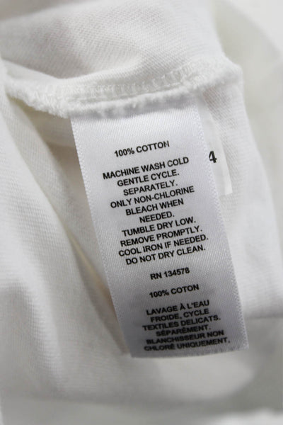 Vineyard Vines Women White Cotton Graphic Crew Neck Short Sleeve Shirt Size S