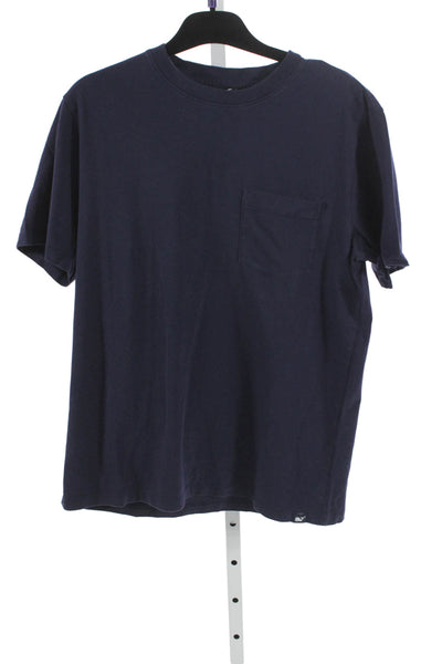 Vineyard Vines Women Short Sleeve Crew Neck Cotton Shirt Solid Blue Size S