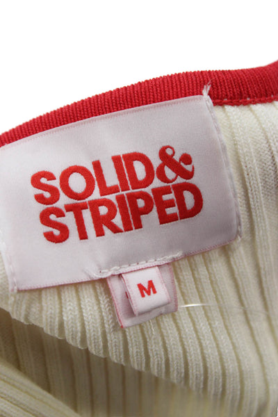 Solid & Striped Womens Sweater White Cotton Crew Neck Long Sleeve Size M