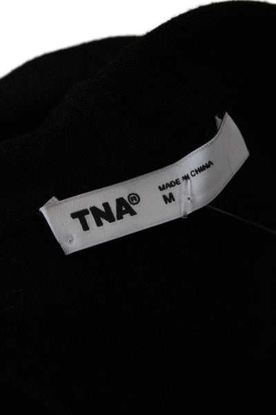 TNA Womens Black Cotton Crew Neck Long Sleeve Sweater Size M