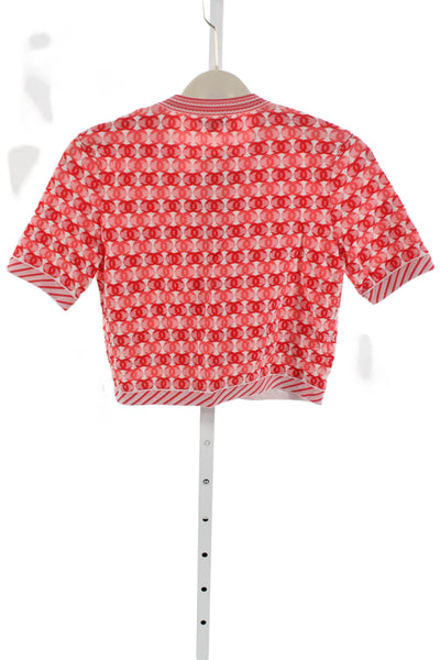 Chanel Womens Cardigan Multicolor Geometric Logo Size 34