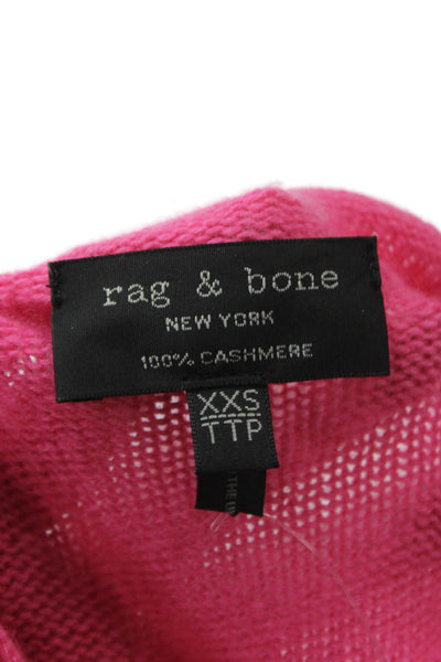 Rag & Bone Women Pink Cashmere Pullover Round Neck Long Sleeve Size 2XS