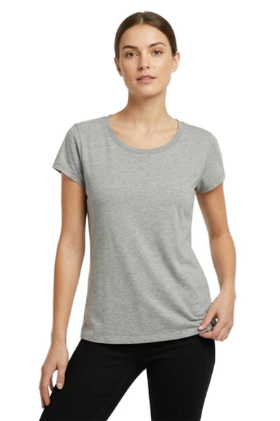 United Colors of Benetton Women Gray Cotton Basic Tee Short-Sleeve Size S