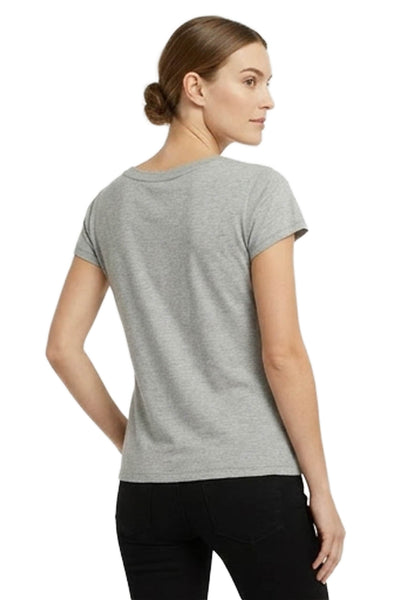 United Colors of Benetton Women Gray Cotton Basic Tee Short-Sleeve Size S