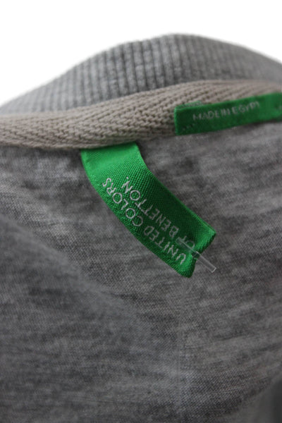 United Colors of Benetton Women Gray Cotton Basic Tee Short-Sleeve Size S