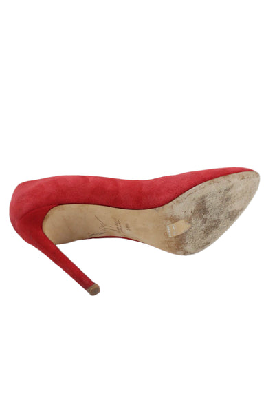 Giuseppe Zanotti Design Suede Pointed Toe Heels Red Size 38.5 8.5