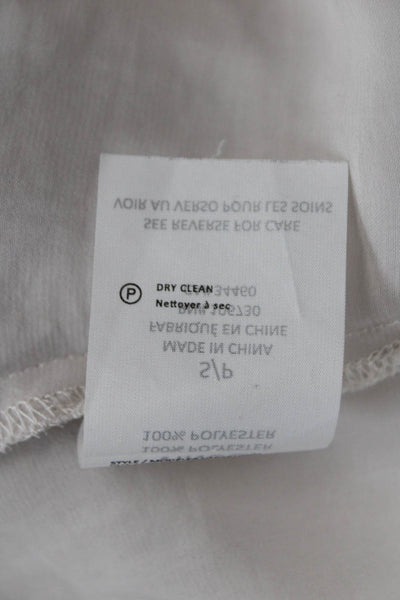 Vince Women Beige V Neck Long Sleeve Polyester Blouse Size S