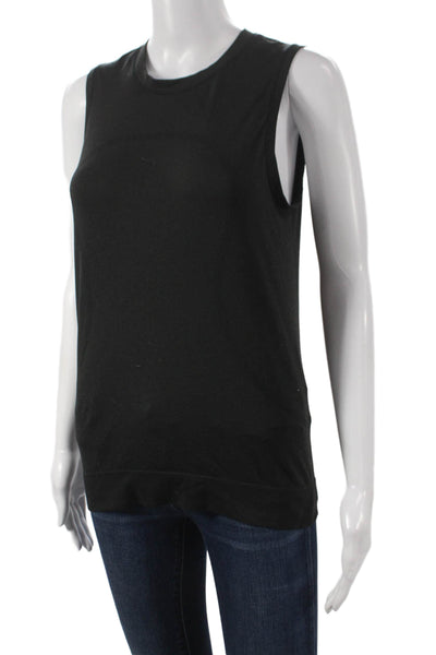 Lululemon Womens Black Basic Tank Top Polyester Round Neck Size 4