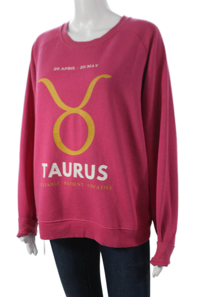 Anthropologie Unisex Pullover Sweatshirt Pink Cotton Long Sleeve Size M
