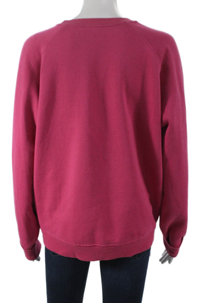 Anthropologie Unisex Pullover Sweatshirt Pink Cotton Long Sleeve Size M