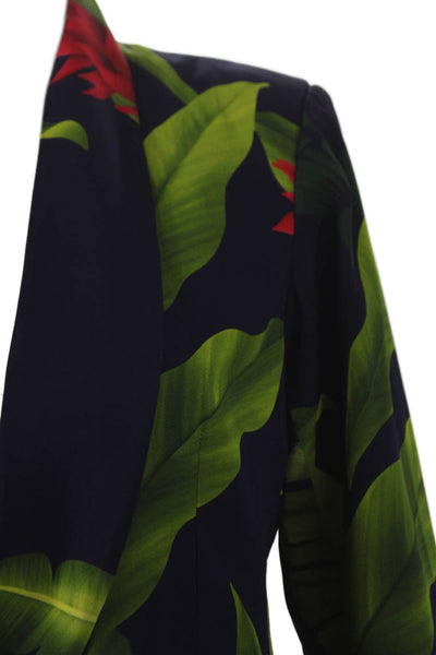 Americae Womens Floral Viscose Pantsuit Buttoned Long Sleeve Multicolor Size L