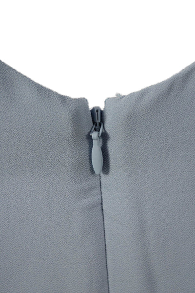 Meshki Womens Mini Dress Blue Cowl Neck Sleeveless Zip Size S