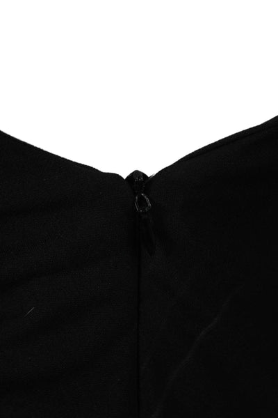 Zara Women Bodycon Dress Black Long Sleeve Knee Length Zip Polyester Size S