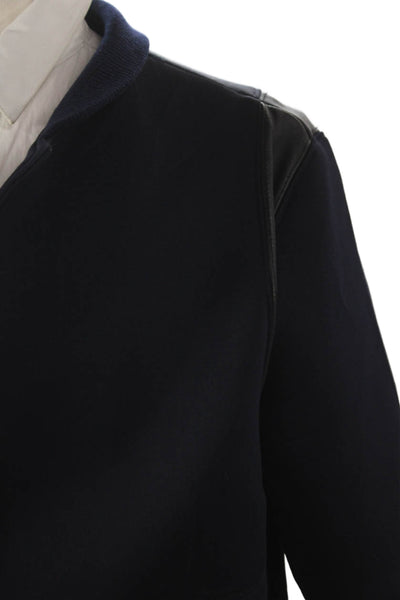 Barneys New York Mens Bomber Jacket Blue Cotton Snap Size M