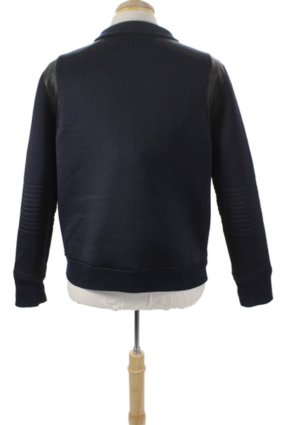 Barneys New York Mens Bomber Jacket Blue Cotton Snap Size M