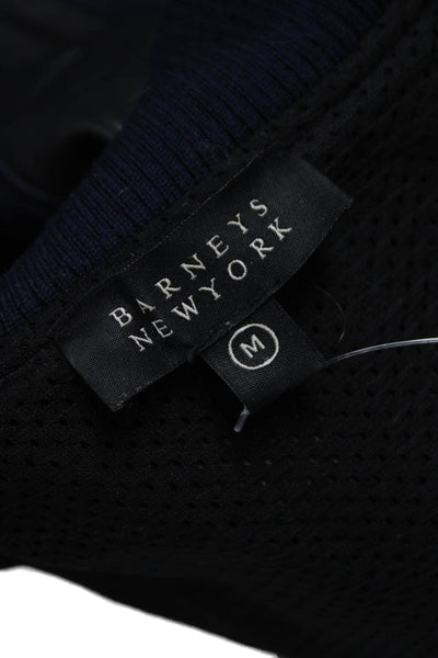 Barneys New York Mens Bomber Jacket Blue Cotton Snap Size M