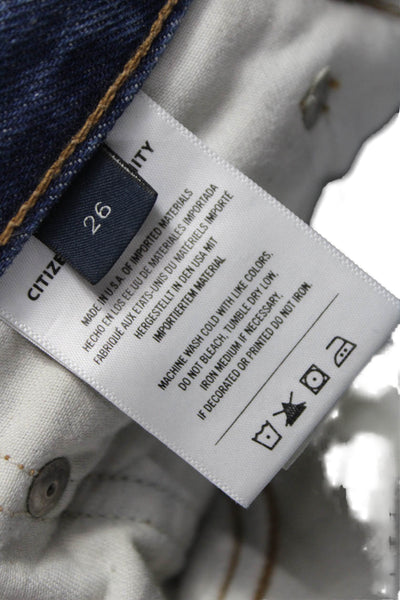 Citizens of Humanity Womens Blue High Rise Tapered Jeans Size 26