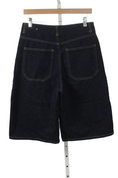 MNG Womens Denim Culotte Blue Button Size 4