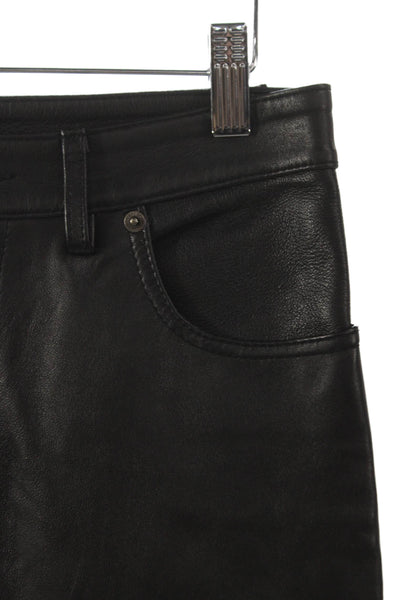 Zara Women Black Leather Dress Pants Button Size 4