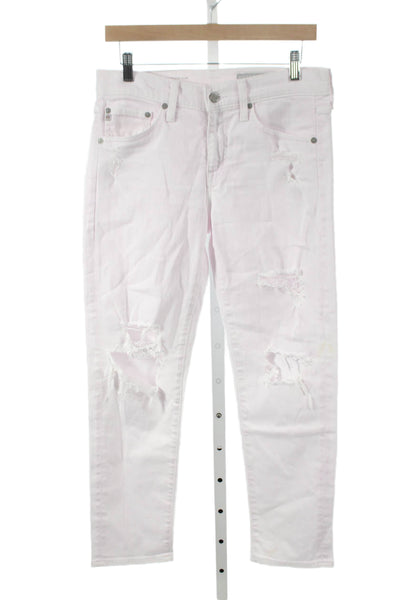 AG-ED Denim Women Skinny Jeans Pink Cotton Low Rise Size 26