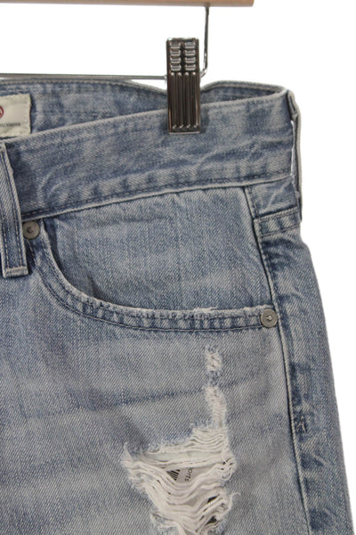 Adriano Goldschmied Women Boyfriend Shorts Blue Cotton Button Size 27