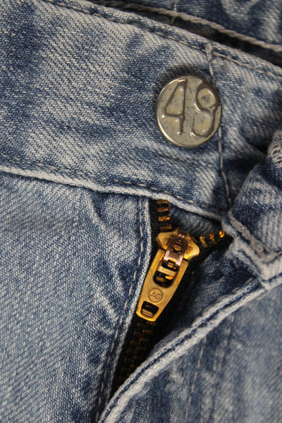 Adriano Goldschmied Women Boyfriend Shorts Blue Cotton Button Size 27