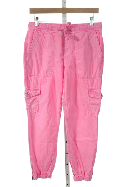 Sundry Womens Pink Cotton Cargo Pants Drawstring Inseam 26 Size 0