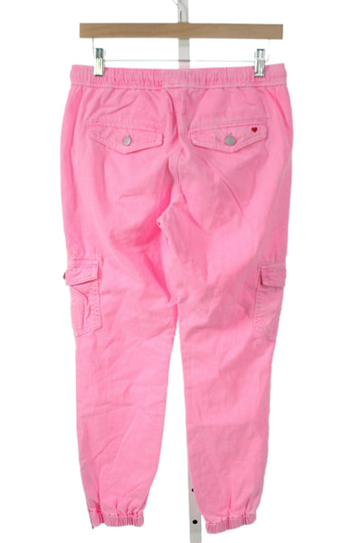 Sundry Womens Pink Cotton Cargo Pants Drawstring Inseam 26 Size 0