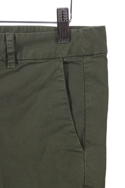 Nili Lotan Womens Chino Pants Green Cotton Zip Fly Size 2