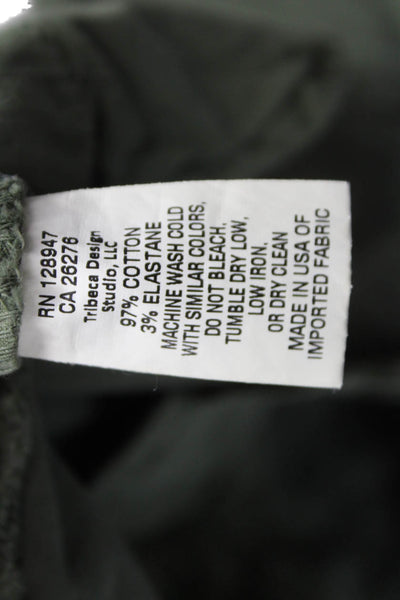 Nili Lotan Womens Chino Pants Green Cotton Zip Fly Size 2