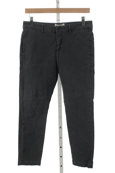 Nili Lotan Womens Chino Pants Black Cotton Zip Size 2