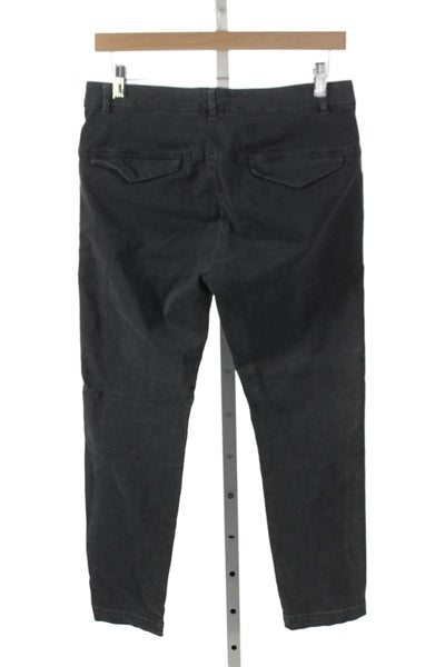 Nili Lotan Womens Chino Pants Black Cotton Zip Size 2