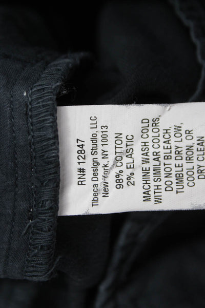 Nili Lotan Womens Chino Pants Black Cotton Zip Size 2