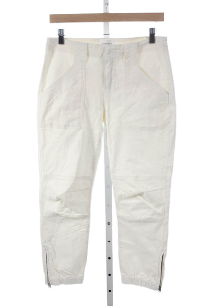 Frame Womens Cargo Pants White Low Rise Size 27