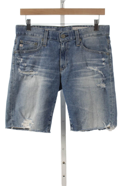 AG-ED Denim Womens Cut-Off Blue Button Cotton Shorts Size 26