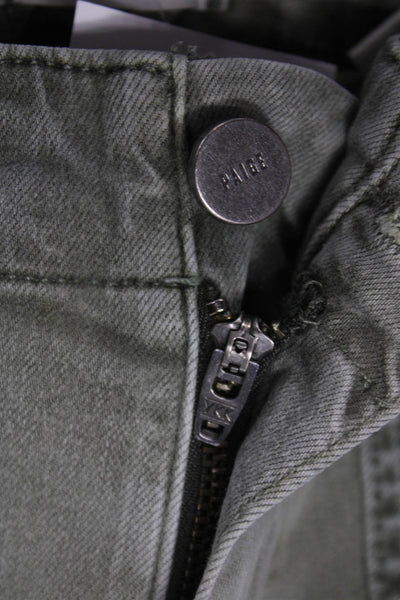 Paige Womens Green Cotton Low Rise Jogger Pants Inseam 25 Size 26