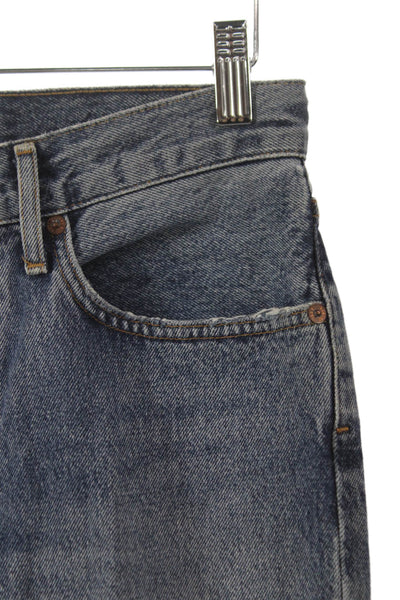 Agolde Womens Straight Blue Jeans 100% Cotton Mid Rise Button Size 26