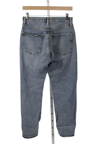 Agolde Womens Straight Blue Jeans 100% Cotton Mid Rise Button Size 26