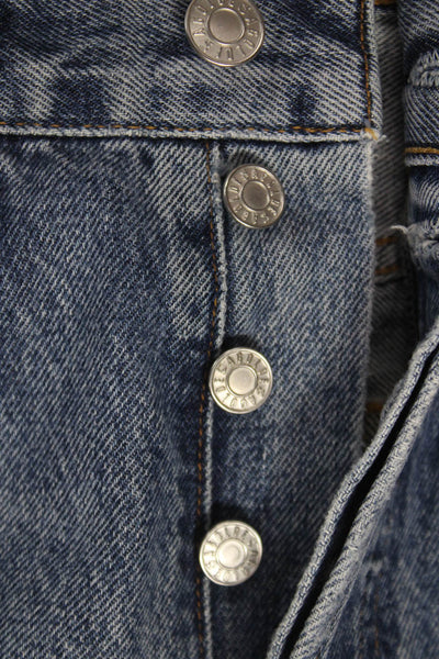 Agolde Womens Straight Blue Jeans 100% Cotton Mid Rise Button Size 26